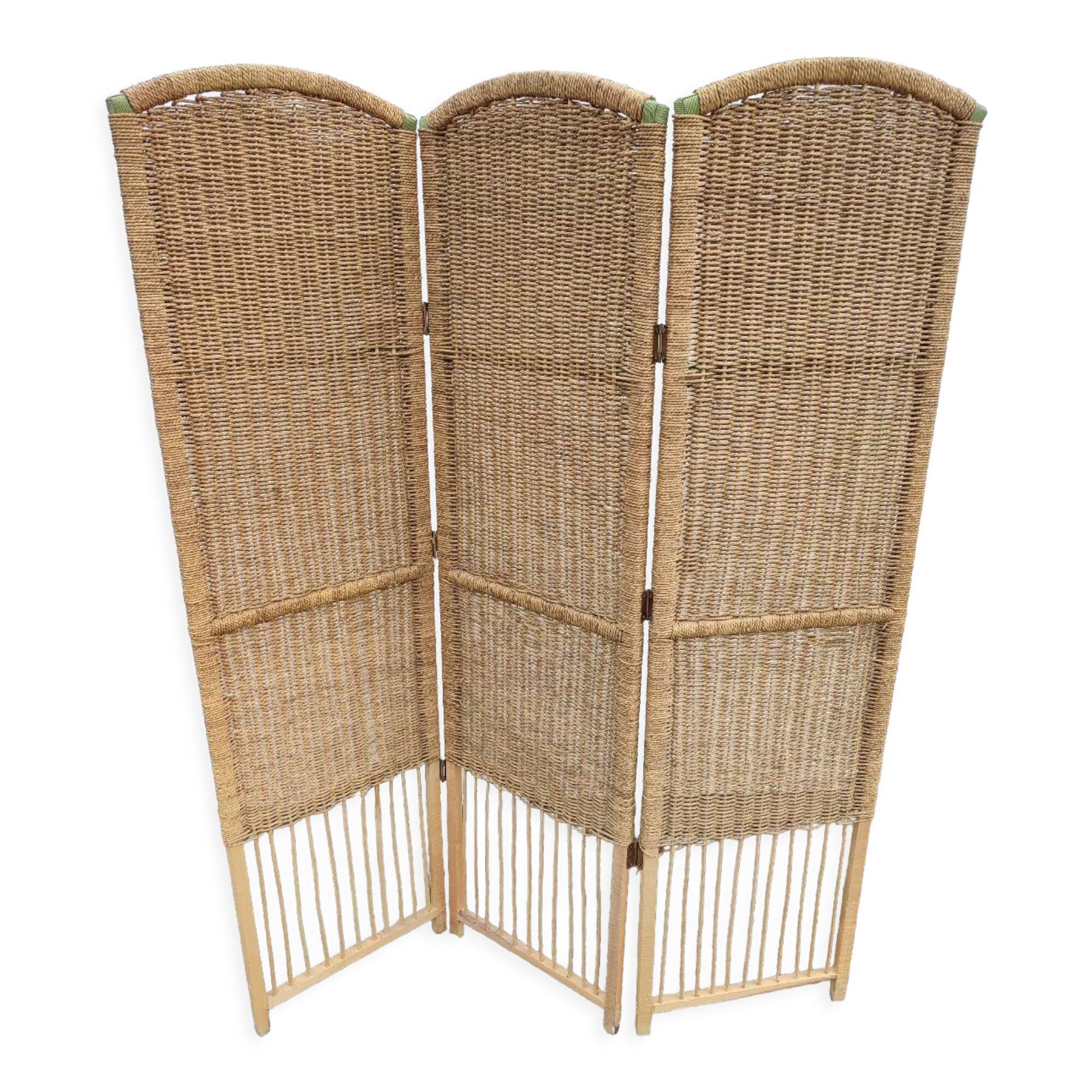 Vintage screen wicker rattan bamboo