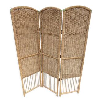 Vintage screen wicker rattan bamboo