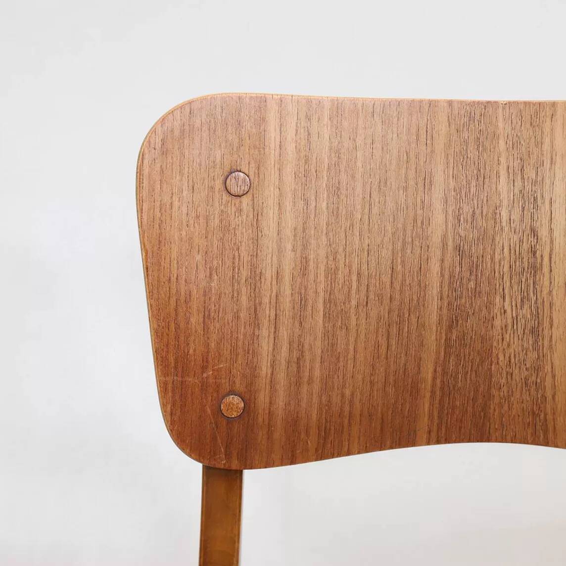 Set of 2 vintage Scandinavian chairs in teak and black faux leather by Kofod-Larsen, Denmark, 1960s.