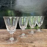 Chiseled crystal wine glasses