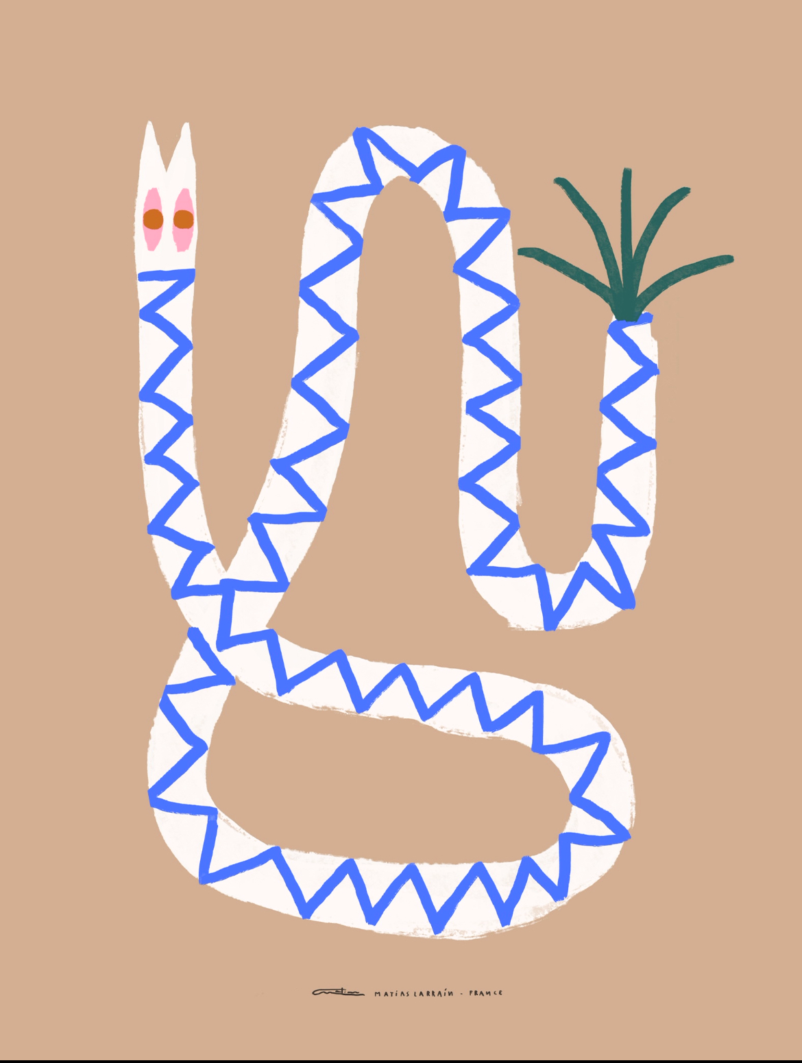 Pop-up Christmas 22 - Blue zigzag snake wall poster 50cm*70cm