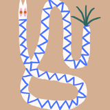 Pop-up Christmas 22 - Blue zigzag snake wall poster 50cm*70cm