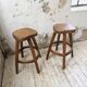 Pair of Henri Bataille stools in oak