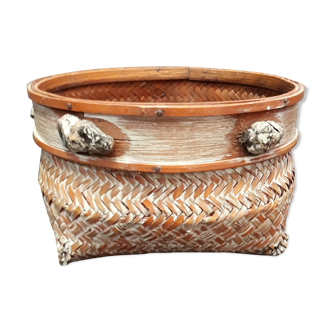 Skated rattan pot cover