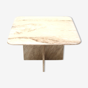 Square vintage Italian marble coffee table / side table from the 1970s