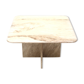 Square vintage Italian marble coffee table / side table from the 1970s