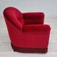 Fauteuil années 1950 design danois velours cerise