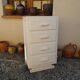 Art Deco chest of drawers in white painted wood with 4 drawers