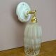 Vintage globe wall lamp in half frosted, half transparent glass