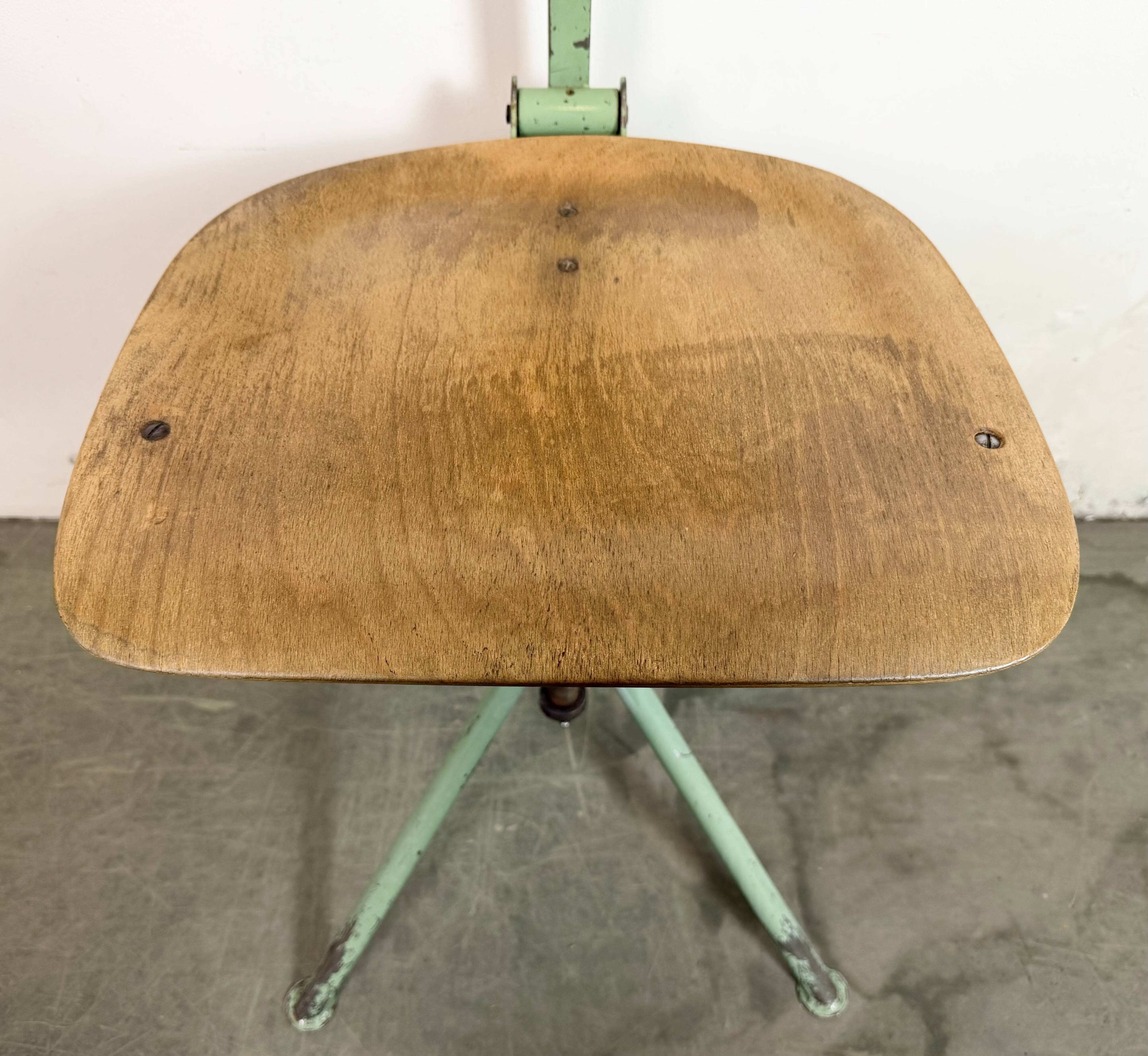 Green Industrial Workshop Chair, 1950s