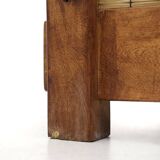 Set of South African colonial armchairs in wood and straw, 1980s.