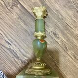 Antique lamp base in green onyx and gilded brass – late 19th / early 20th century