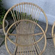 Pair of rattan armchairs