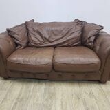 Mid-Century, Chesterfield sofa, natural leather