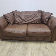 Mid-Century, Chesterfield sofa, natural leather