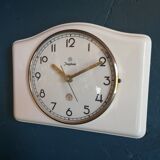 Vintage ceramic clock silent rectangular wall clock "Junghans white"