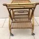 Rolling table in natural wicker of the 1970s