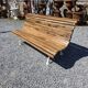 Antique garden bench made of cast iron and oak slats