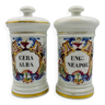 Set of two porcelain medicine jars