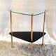 Table d'appoint tripode en laiton doré et verre - années 50/60