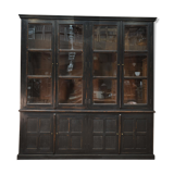 Glass library in teak 1970 patinated black
