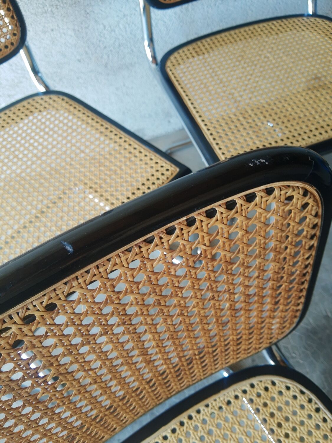 Set of 4 vintage Cesca B32 Marcel Breuer chairs