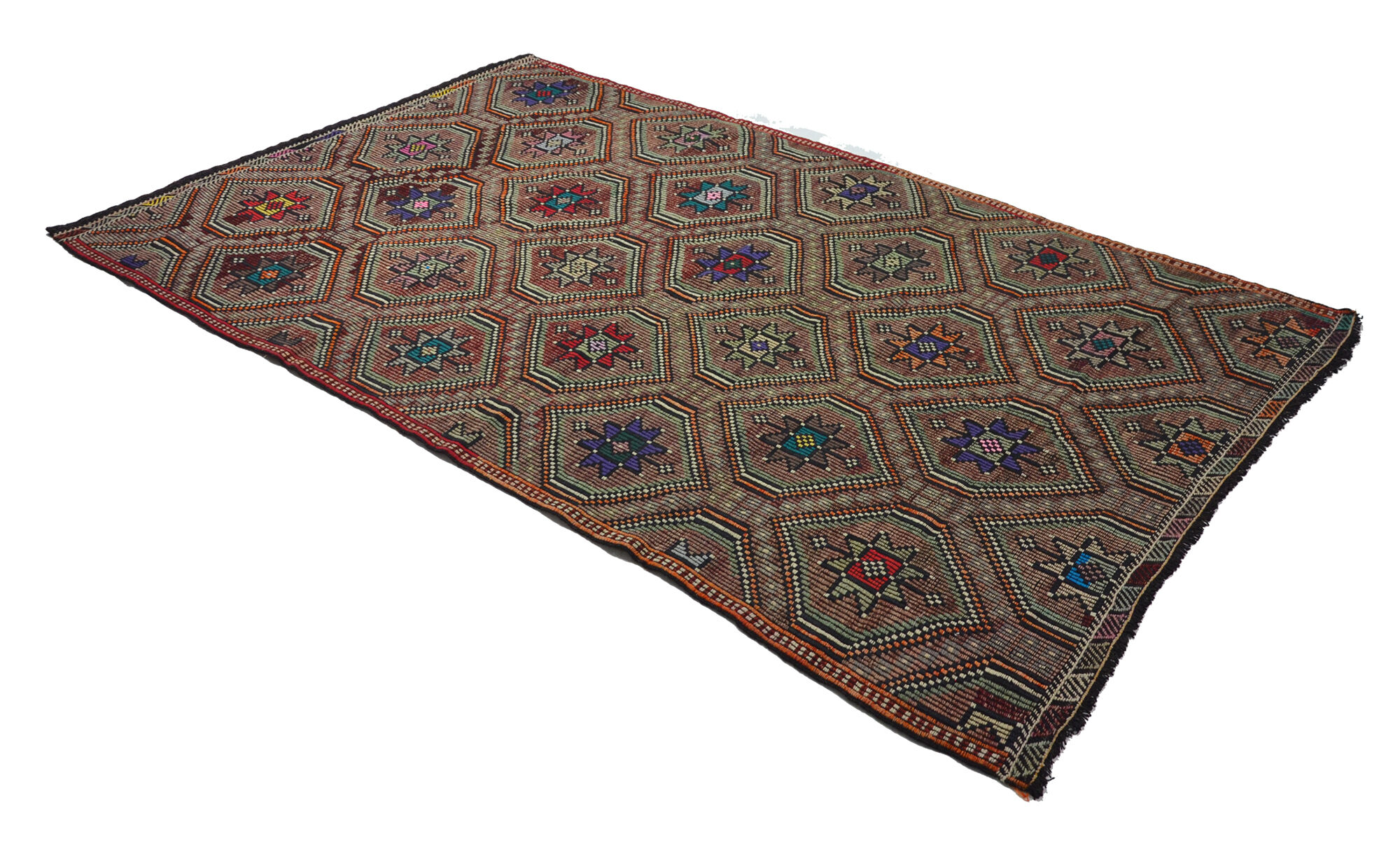 Anatolian handmade kilim rug 330 cm x 191 cm