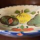 Fruit bowl signed puigdemont spanish ceramic fruit decor osie handle