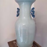 Large Chinese celadon-colored vase with animal and floral decoration, late 19th-early 20th century