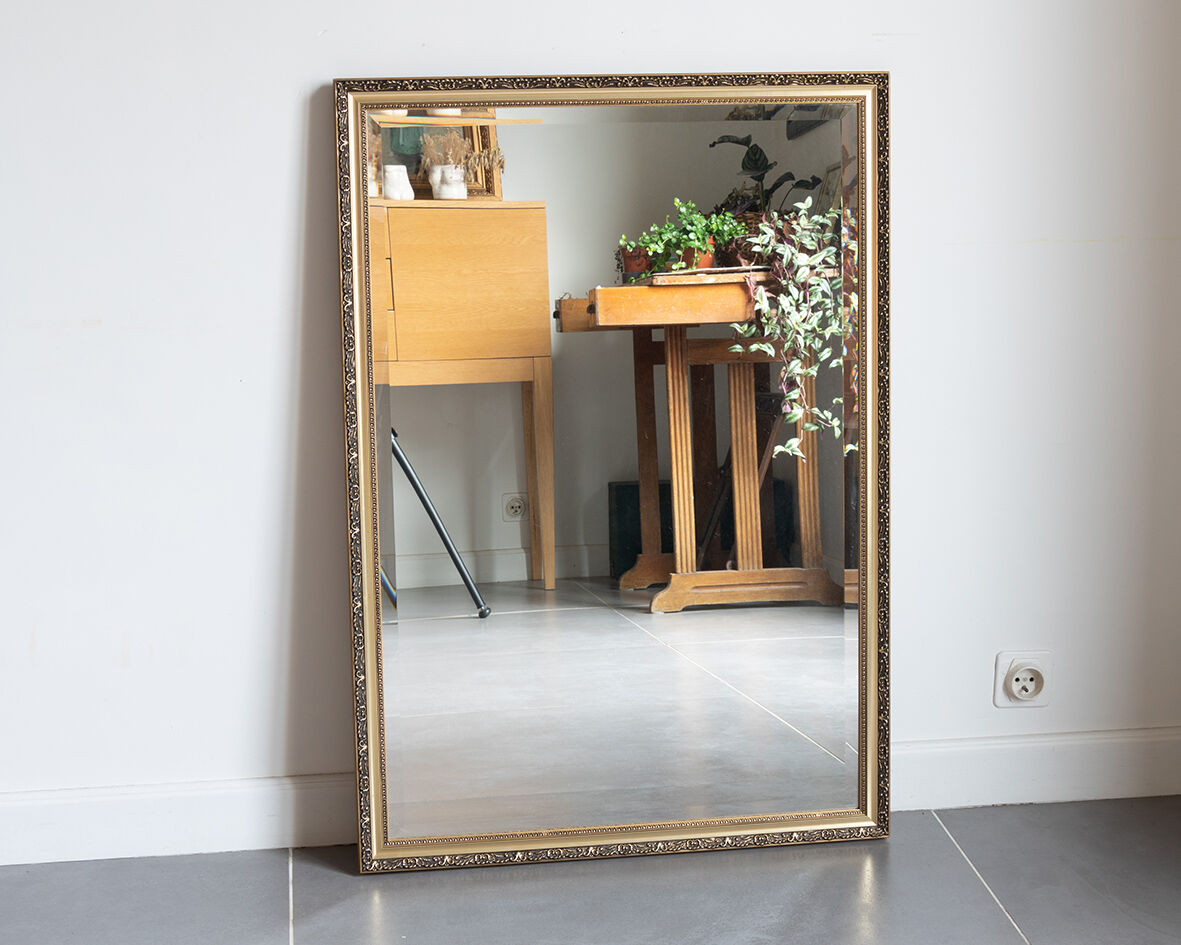 Mirror beveled gold 93x64 cm