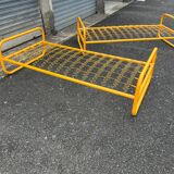 Pair of metal beds by Marc Berthier, Twenty Tube collection, 1972