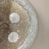 Ice glass bubble brass ceiling light by Hillebrand Leuchten, Germany, 1970s