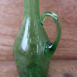 Green bubble glass carafe in Biot style