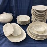Vintage service porcelain Limoges 37 pieces france limoges unic beige gray gold