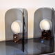 Paire de lampes midcentury méthacrylate et bois danemark