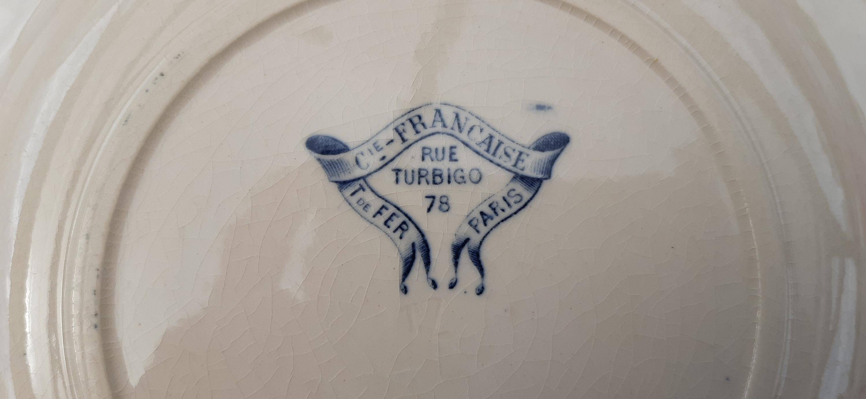 Set of 6 antique ironstone plates