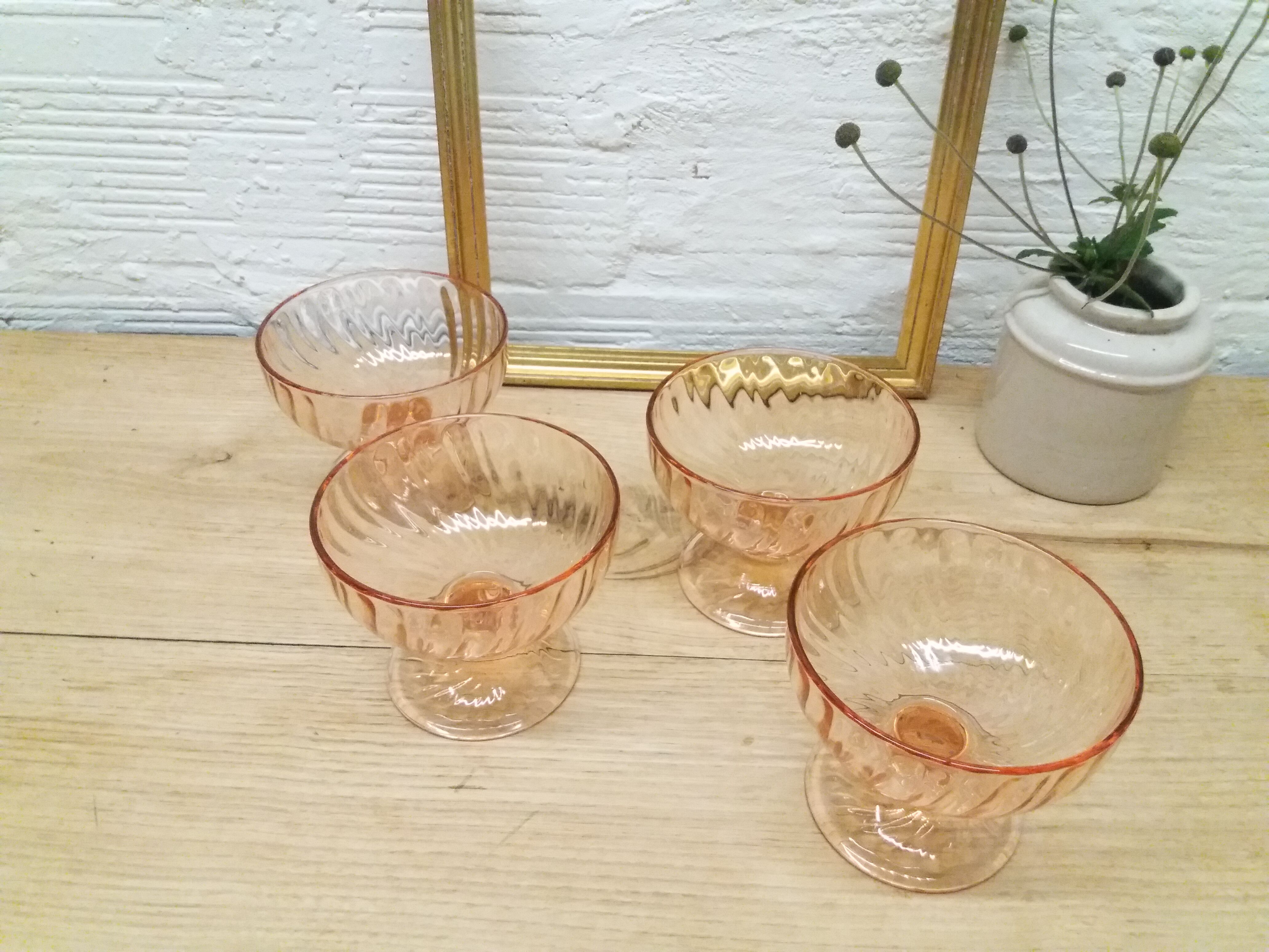 Set 4 Rosaline ice cream cups