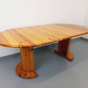 Table à manger ronde scandinave vintage en pin des années 60 70
