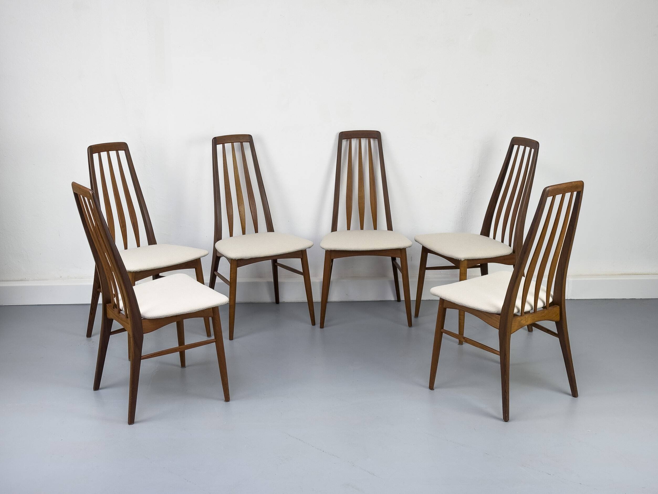 Chaises Eva en Teck par Niels Koefoed pour Koefoeds Hornslet, 1960s, Set de 6