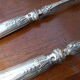 Service salad old handle silver stuffed punches Minerva