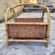 Panier à bûches en rotin et osier 1950
