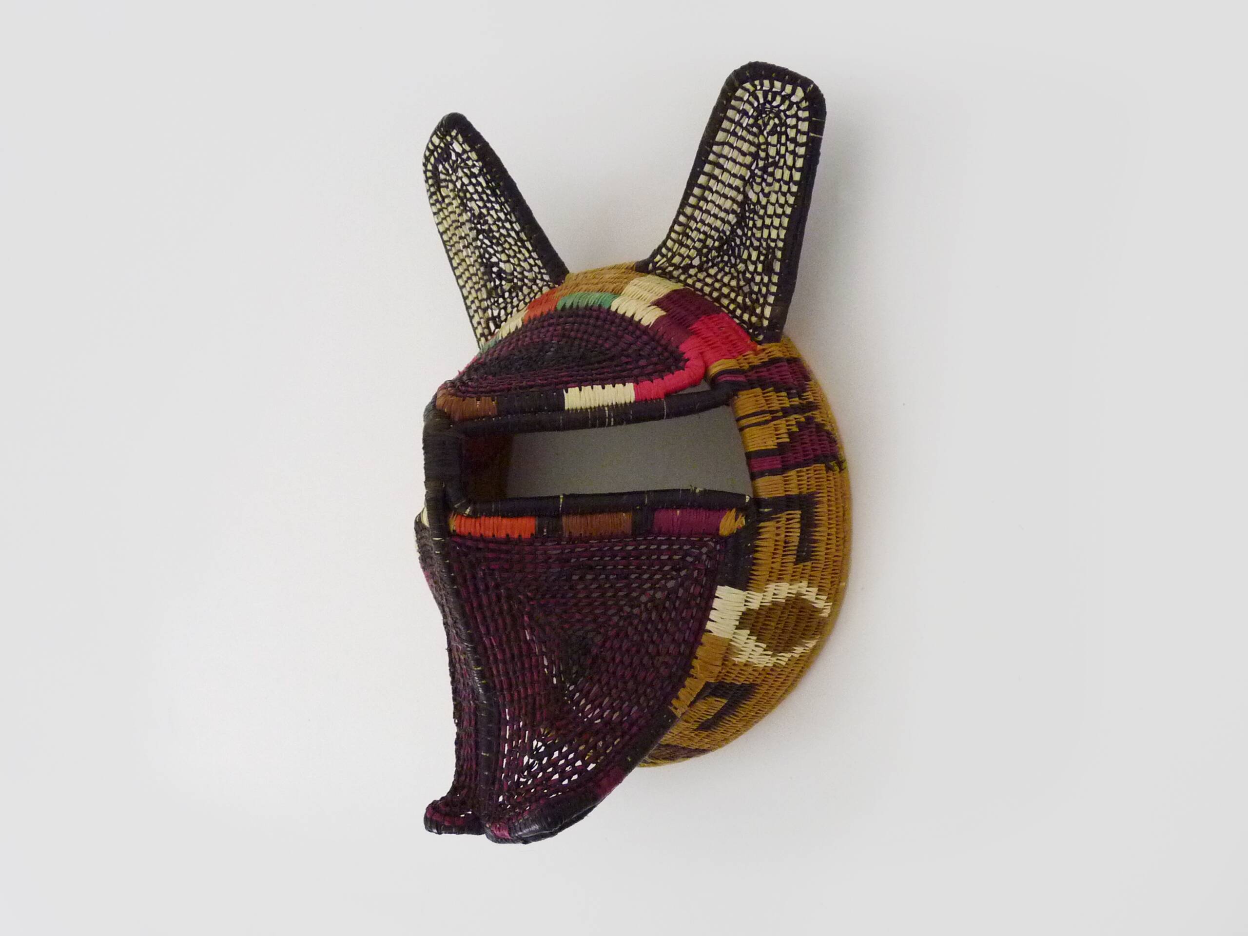 Folk art Handwoven decorative mask from Panama, Nemboro