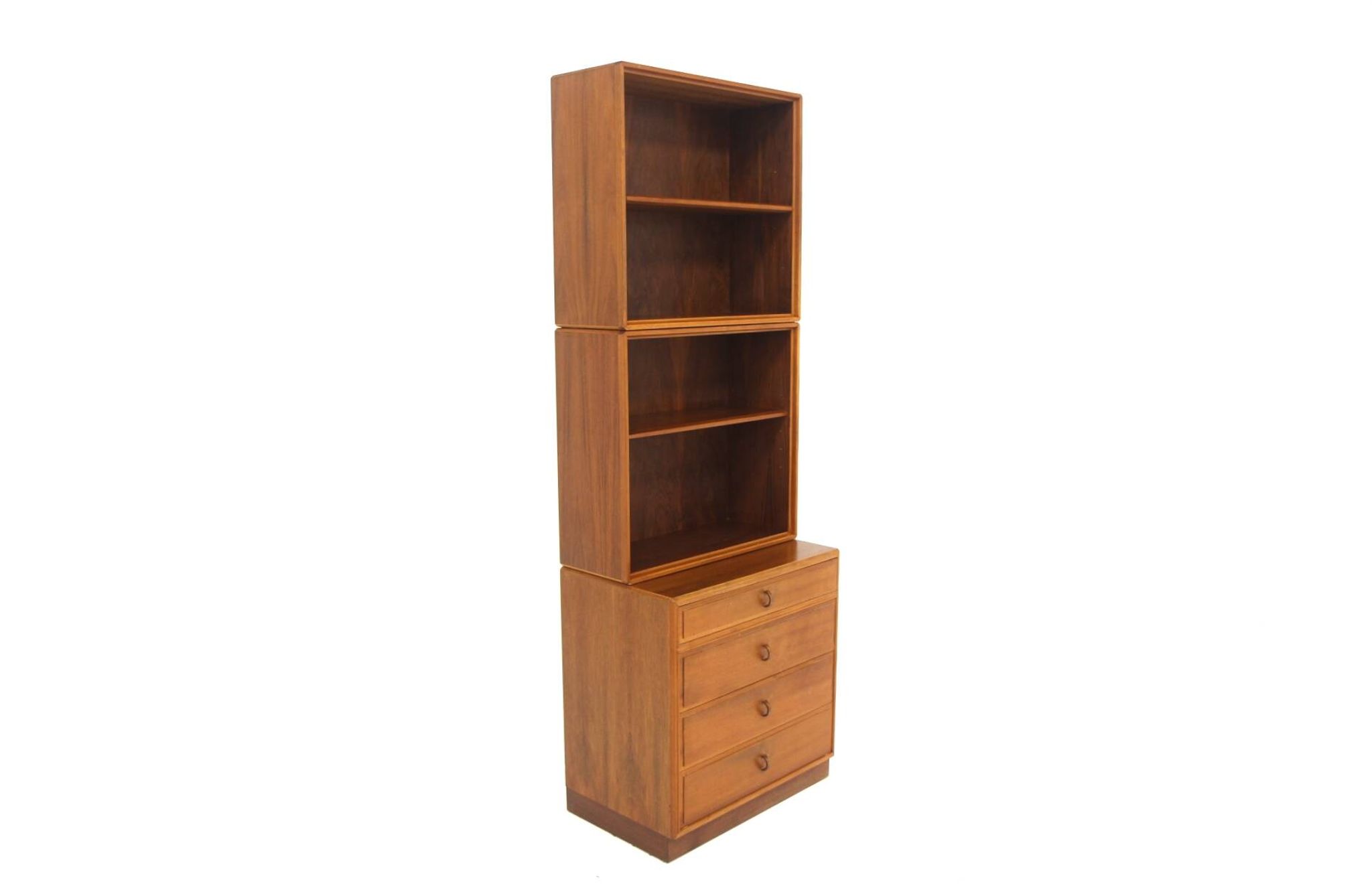 Scandinavian walnut bookcase by Bertil Fridhagen for Bodafors, Sweden, 1960