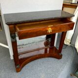 Console in mahogany and marble "Return from Egypt". Empire, nineteenth century