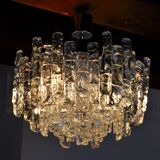 J.T Kalmar 'Glaçon' lustre, frosted glass, Austria, 1970