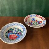 Anciens plats creux en faïence, à motif floraux, xixeme/début xxeme
