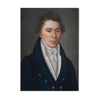 Portrait print man in pastel 1818 - 18 x 24 cm