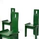 Set of 6 Green Diago Chairs by Edoardo Landi for Nikol, 1970s