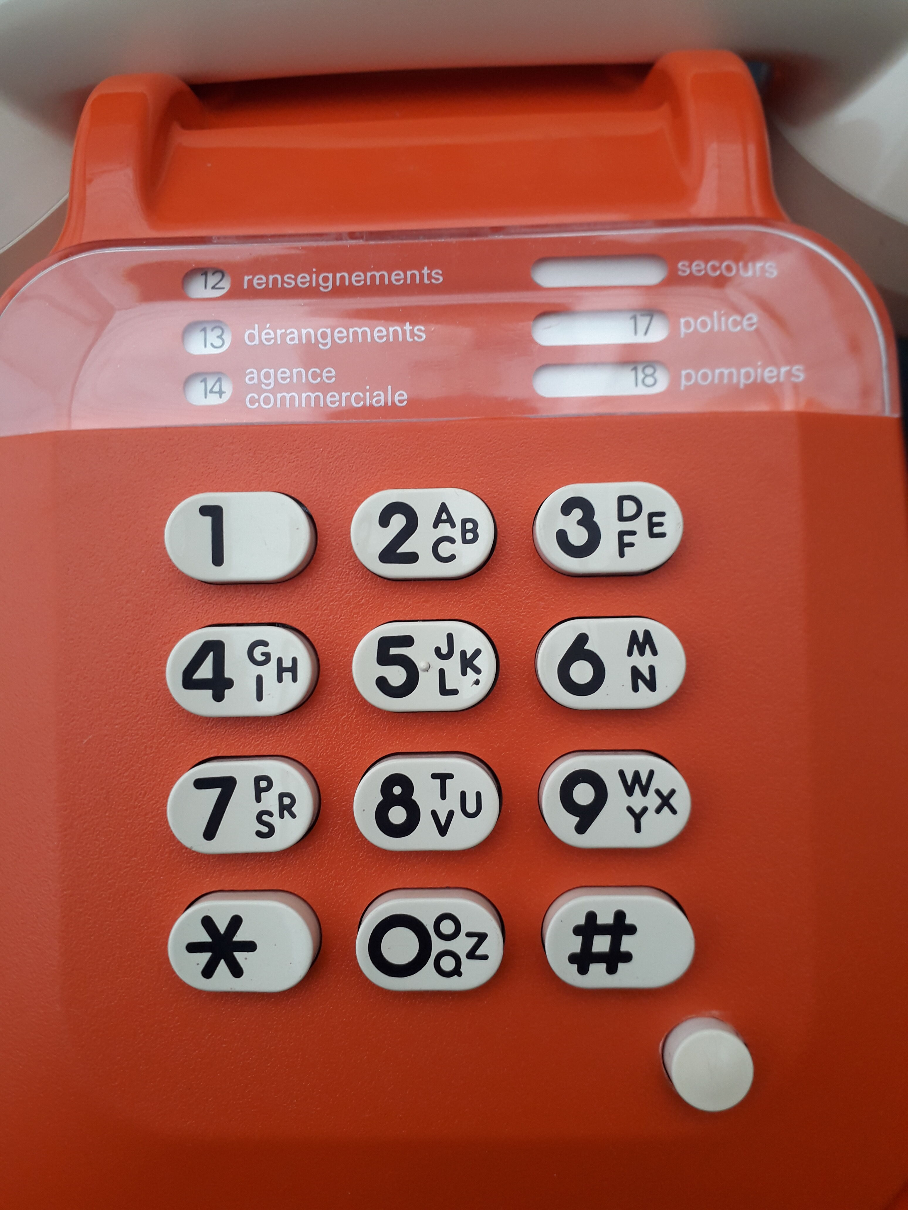 Vintage orange phone S63 Socotel keyboard