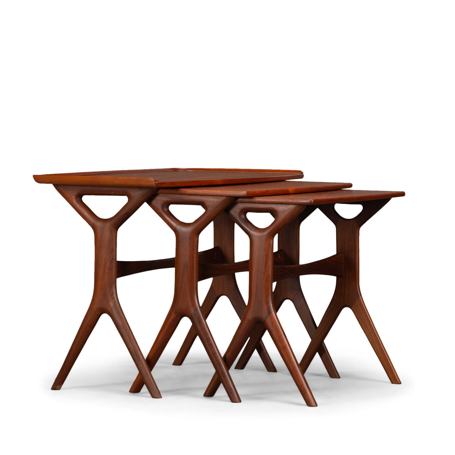 Set of 3 nesting tables by Johannes Andersen for CFC Silkeborg, 1960s